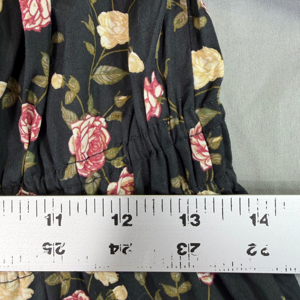 Floral Puff Sleeve Smocked Shirt M Cottagecore Coquette Milkmaid Prairie Boho - Picture 6 of 9